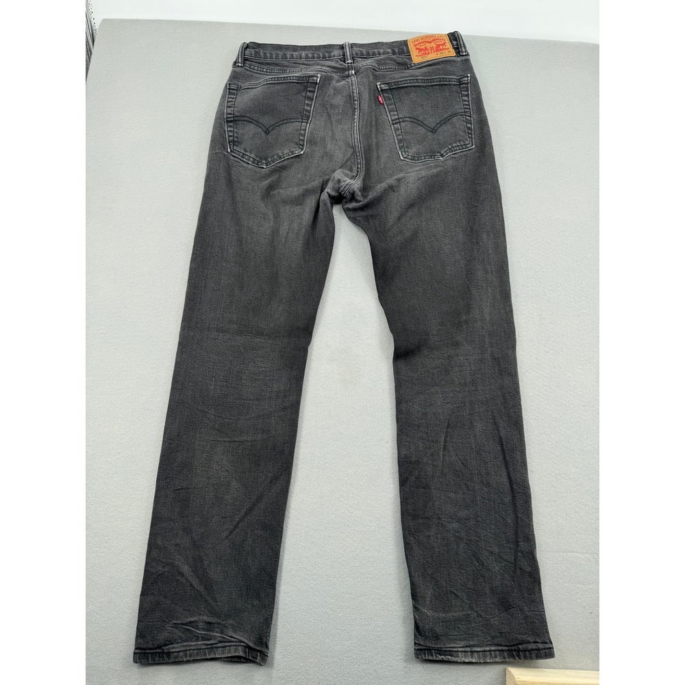 Levis 505 Regular Fit Jeans Mens 36x34 (36x32) Faded Black Straight Leg Denim - Picture 4 of 12